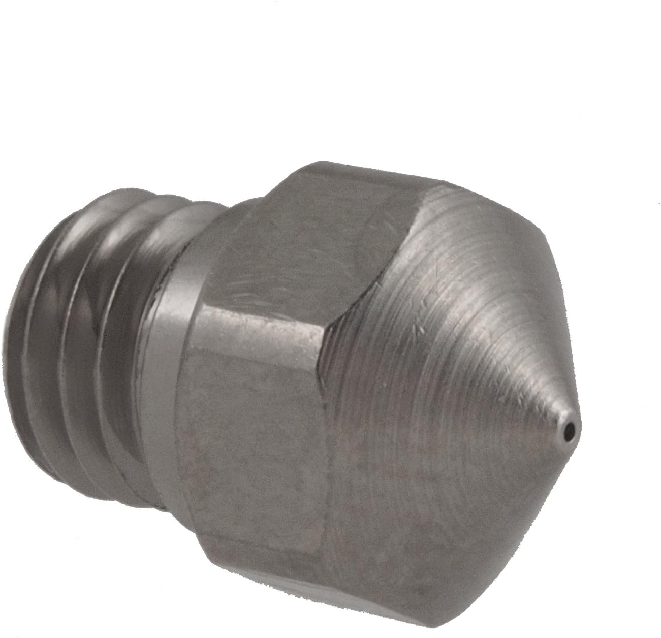 Micro Swiss MK10 Plated Wear Resistant Nozzle for PTFE lined Hotend M7 Threads 1.75 mm, 0.4mm (Flash Forge/Dremel/Wanhao), Bright Nickel