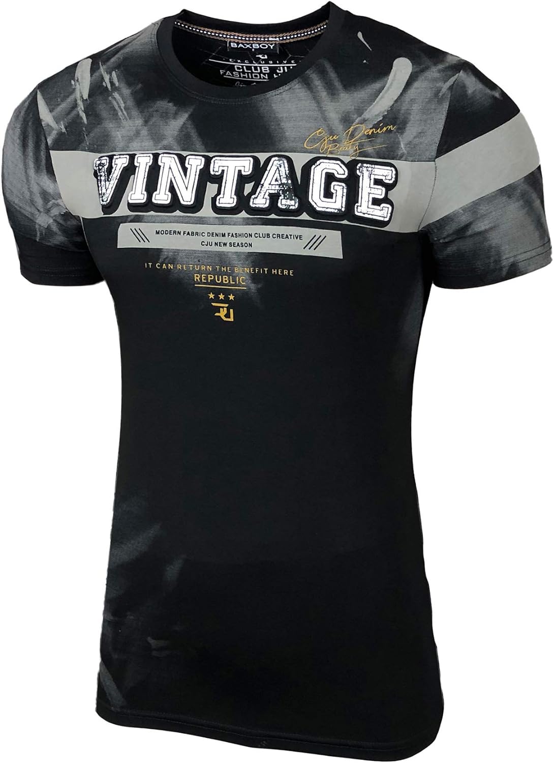 Maglietta casual estiva da uomo a maniche corte, stile vintage con