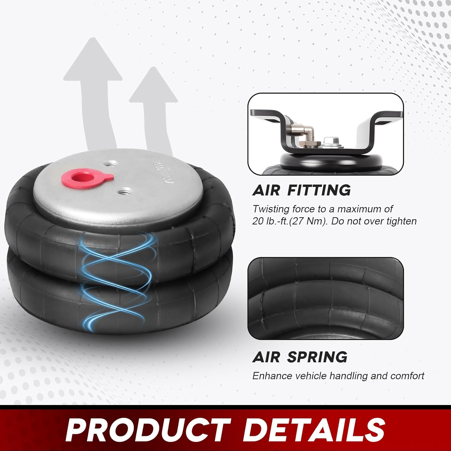Rear Air Suspension Bags Kit for 2001-2010 GMC Sierra 2500HD 3500HD Air Suspension Kit 5000 lbs for Chevrolet Silverado 2500HD 3500HD 2WD 4WD Replace for TOW-GM0010HD