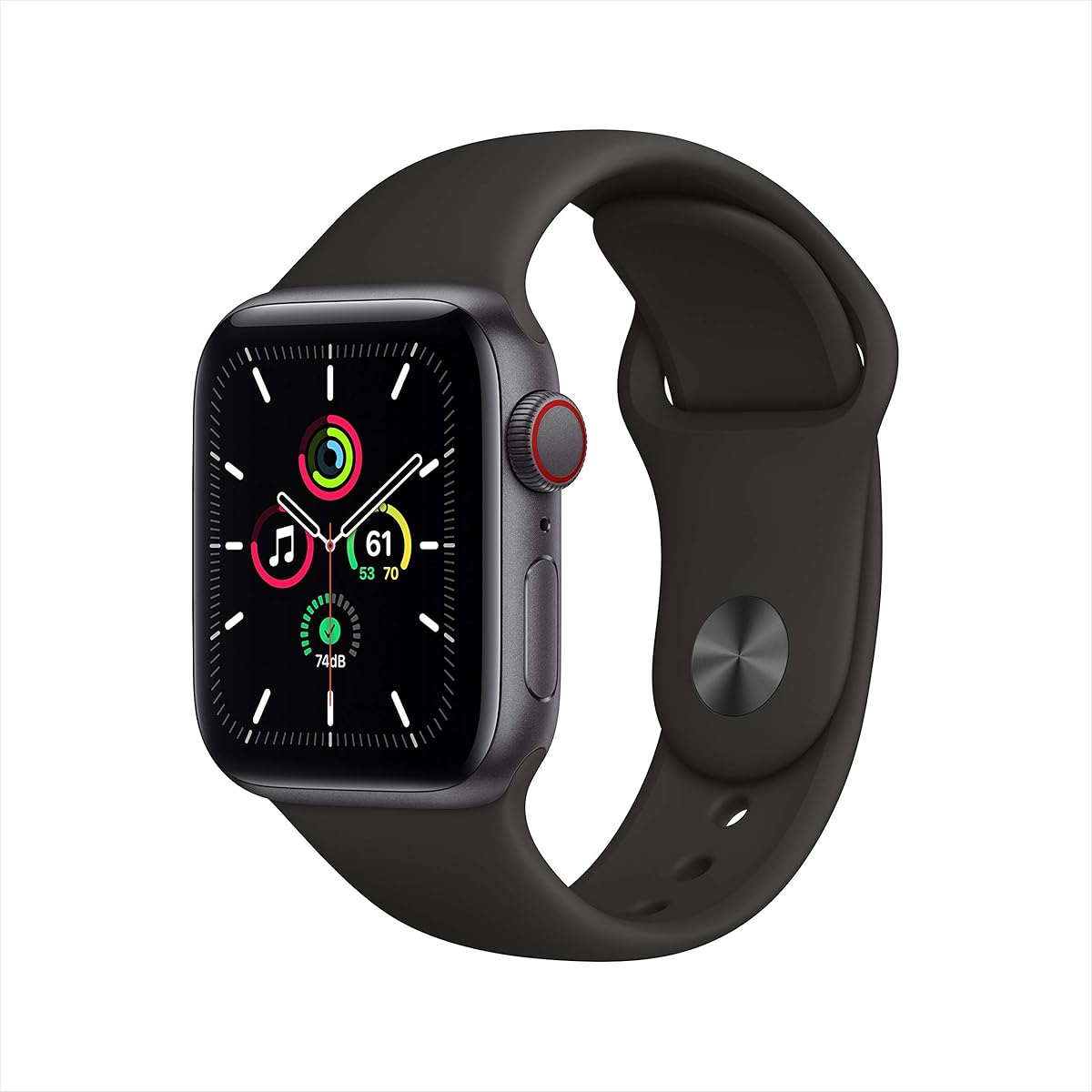 Apple Watch SE (GPS, 40mm) - Space Gray Aluminum Case with Black Sport Band (Renewed Premium) : Electronics