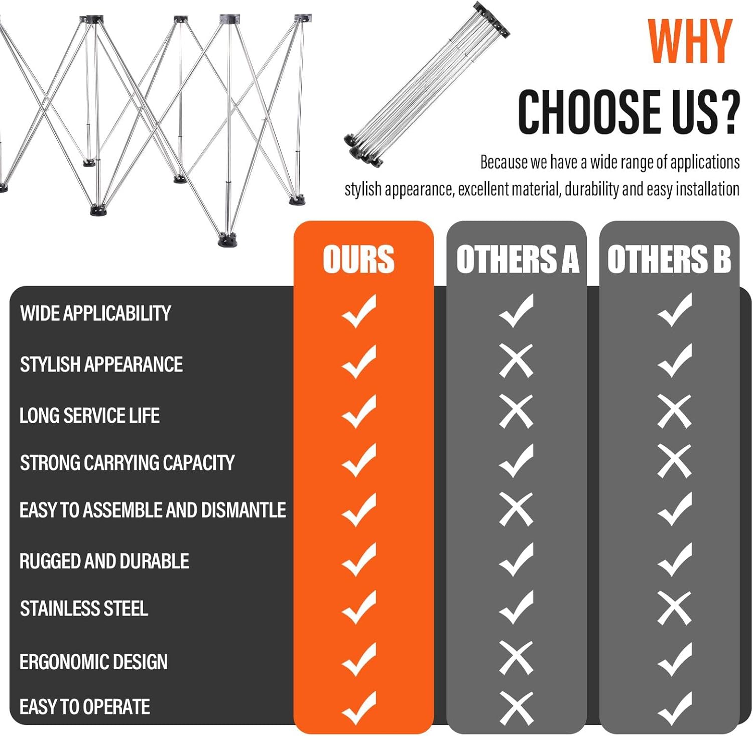 Portable Work Stand, 10 Legs Construction Table Sawhorse Support, Worktable Holder, Portable Work Stand with Carry Bag for Woodworking