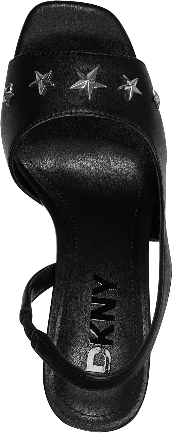 DKNY Womens Beana Ankle Strap Heel with Star Embellishments