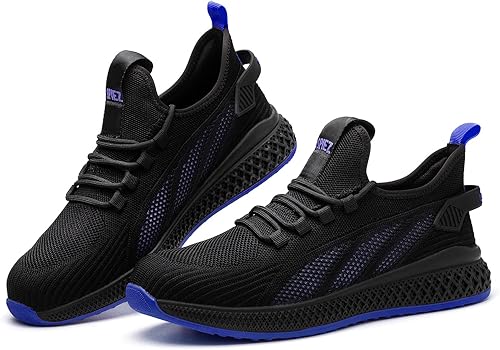 SPIEZ Unisex Safety Shoes with Composite Toe Cap, Puncture Proof Lightweight Work Shoes for Men and Women, Slip on Fashion Sneakers for Work and