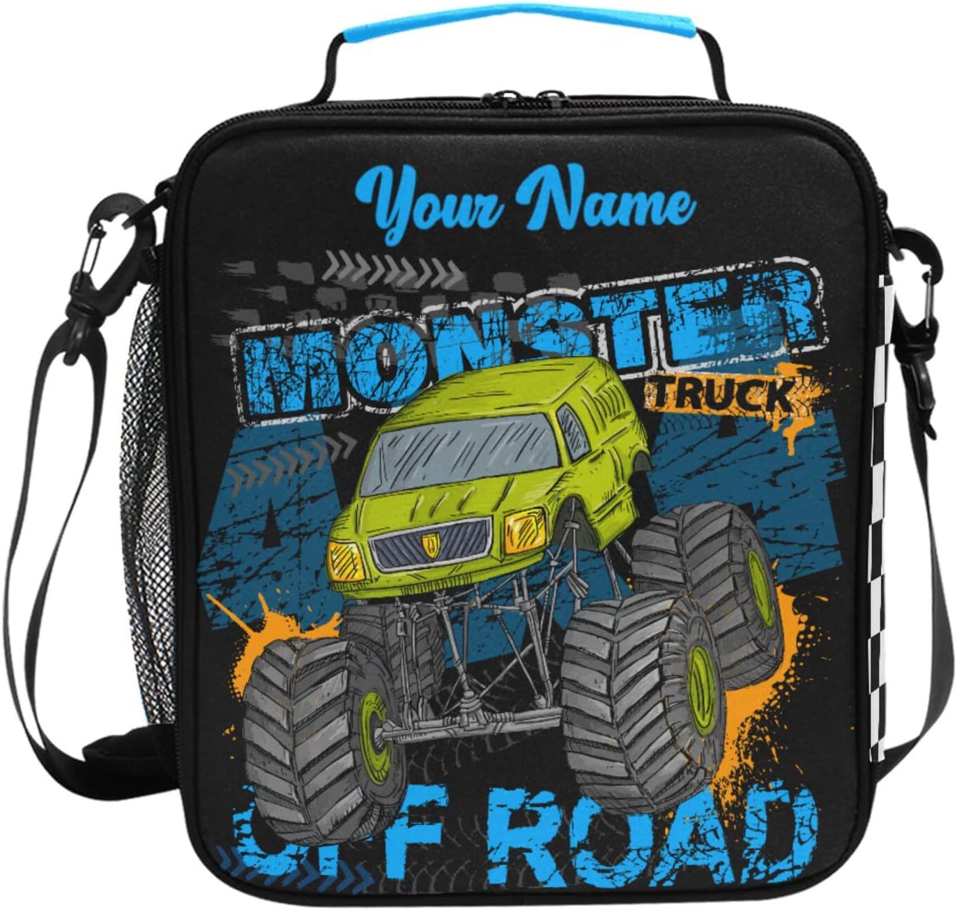 Personalized Monster Truck Kids Lunch Box Boys Girls Insulated Lunch Box Reusable Lunch Tote Kit for School Travel