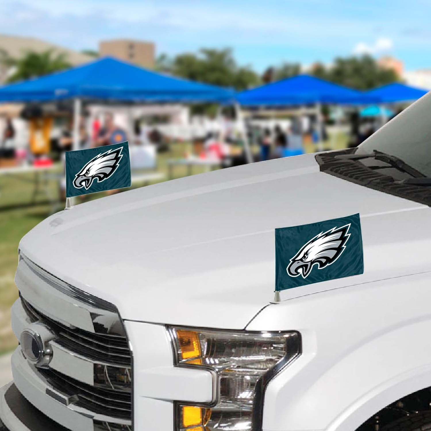 FANMATS NFL Unisex-Adult Ambassador Car Flags - 2 Pack Mini Auto Flags, 4in X 6in