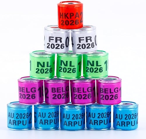 Miniatura 8 de 100 anillos de aluminio multicolor para patas de paloma, anillos de pata de paloma, anillos para identificar bandas de plástico con entrenamiento AU
