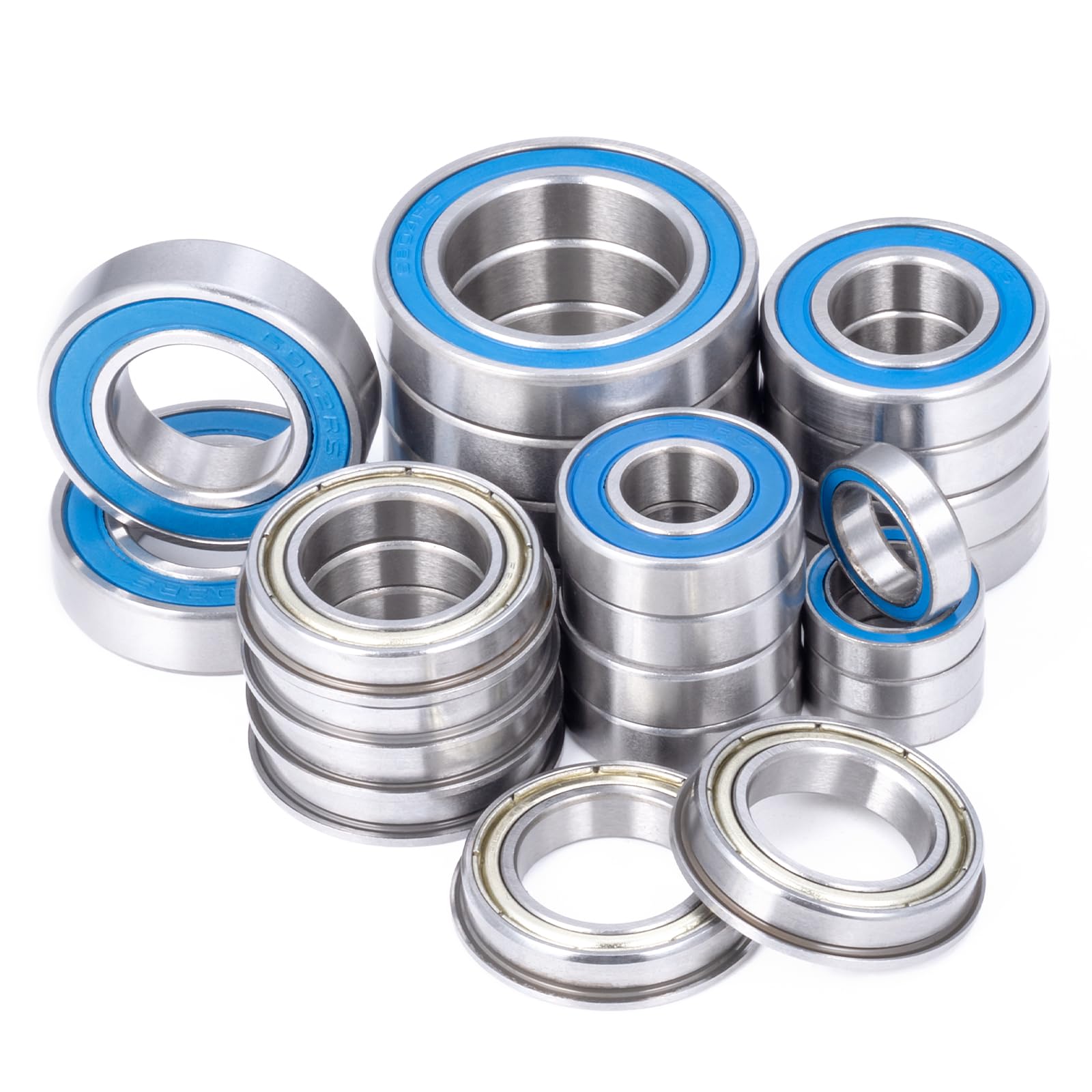 BRKRC 24pcs Steel Sealed Bearings Kit for Losi 1/5 5IVE-T 5T 5IVE-B 5B 4WD Buggy SCT Upgrade Parts