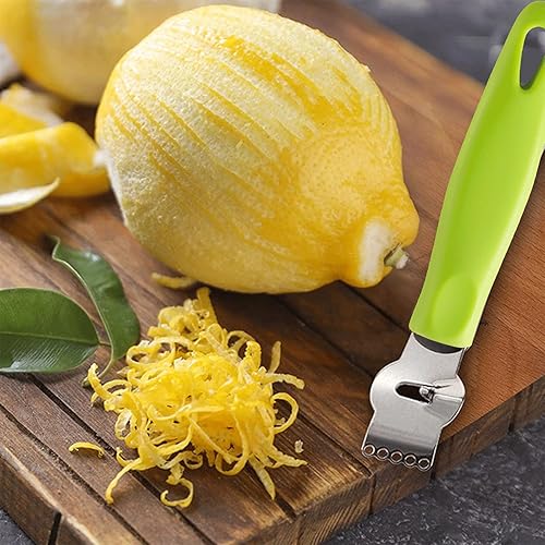 Miniatura 3 de 3 Uds. Limón Zester Herramienta Pelador de cítricos Rallador Zester con mango de plástico Acero inoxidable Rallador de frutas Cuchillo de pelar