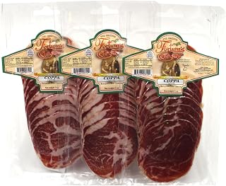 Fortuna's Imported Coppa Capicola - Nitrate & Gluten-Free Dry Cured Pork - 3 oz pkgs x 3 Packs, Pre-Sliced Thin for Easy Meals - Boneless Pork from Italy. America's Best - Wall Street Journal