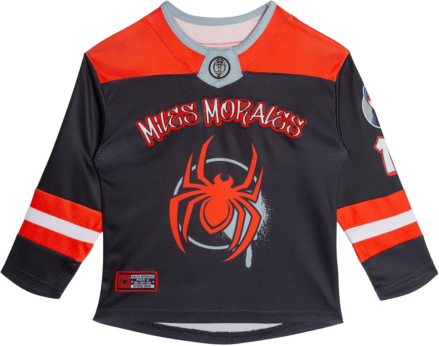 Marvel Spider-Man Mesh Hockey Jersey Long Sleeve T-Shirt Toddler to Adult Sizes (2T - 2XL)