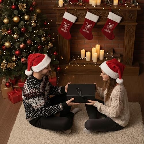 Miniatura 7 de ZSZMFH 15 cajas de regalo con tapas, cajas de regalo negras de 12 x 8 x 4 pulgadas con cinta, caja de propuesta de dama de honor, caja de regalo de