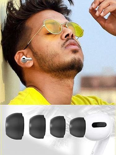 Miniatura 7 de 4 pares de orejeras para Airpods Pro de 2 generación y AirPods Pro con orificio de reducción de ruido, puntas de silicona compatibles con