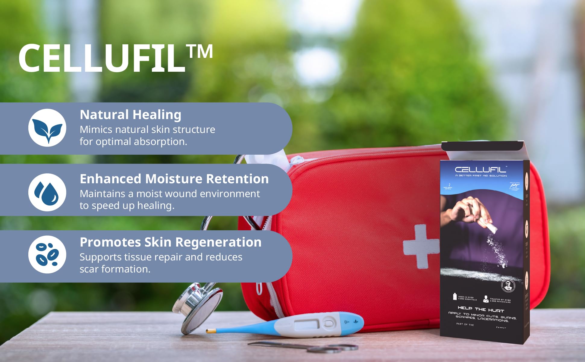 Celluheal Cellufil® Collagen Particles For Advanced Wound Care – 100% Non-Hydrolyzed Bovine Collagen For Tissue Regeneration, First Aid & Minor Bleeding, One Vial 9 thumbnail image