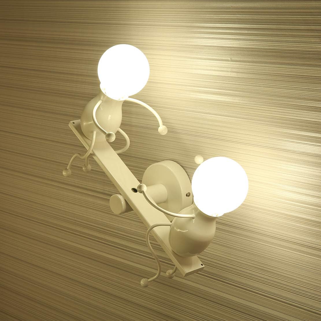 Hоttеѕt Sаlеѕ SOUTHPO LED Wall Light Fixtures Childhood Seesaw Double Little People Wall Lamps Bedroom Modern Creative Decor Doll Bedside Lamp Gift Children Cartoon Mini Wall Sconces Lighting Indoor 2×E26 White
