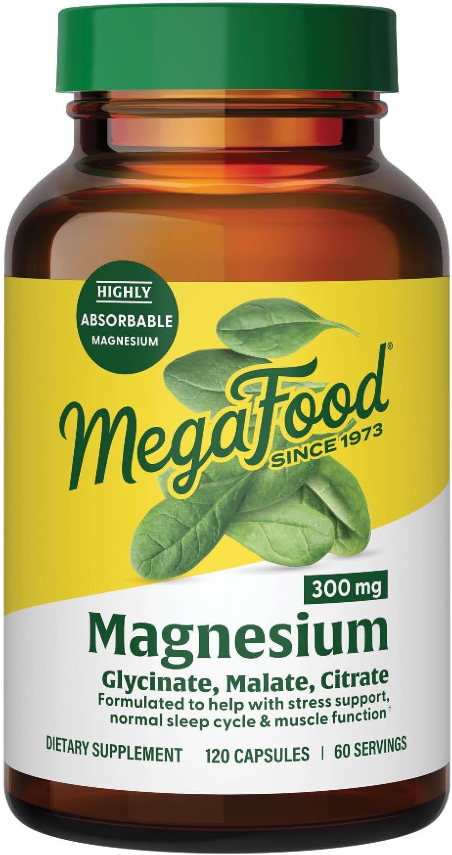 Magnesium Glycinate, Citrate & Malate 300mg Supplement - Highly Absorbable Blend to Support Heart, Nerve Health & Relaxation, Triple Magnesium Complex Supplement, 120 Capsules (60 Servings)