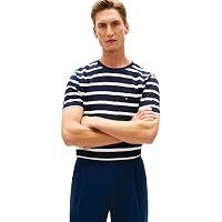 Tommy Hilfiger Uomo T-Shirt Maniche Corte Stripe Pocket in Cotone