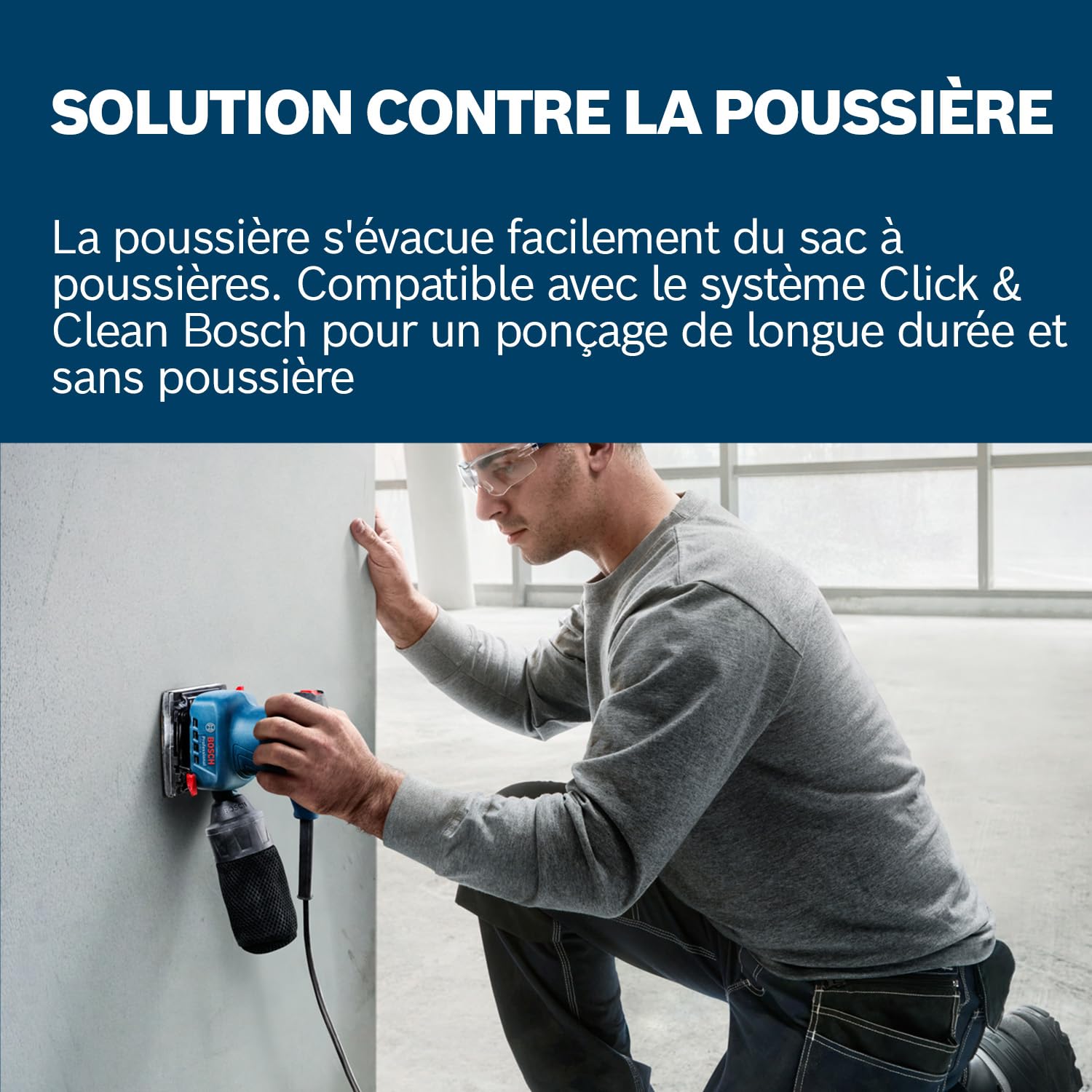 Bosch Professional Ponceuse vibrante GSS 140 (moteur de 220 W, vibration 3,4 m/s2, y compris sac à poussières, plateau de perforation, feuille abrasive C411)