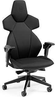 noblechairs Dawn Black Edition Gaming Stuhl Schwarz – Ergonomischer Schreibtischstuhl mit Synchronmechanik, atmungsaktives Hybridleder, Lordosenstütze, Universalrollen
