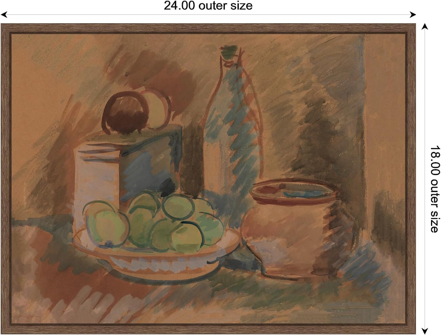 Kate and Laurel Framed Canvas Wall Art Print Still Life Zygmunt Waliszewski by Nostalgia Prints, 24 x 18 Sylvie Walnut Frame, Traditional, Still Life Art for Wall Decor