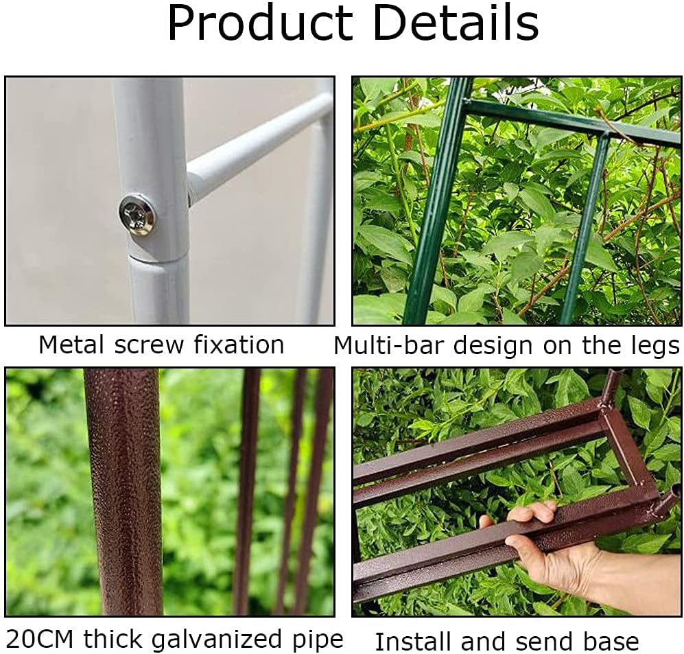 Garden Arbors,Decorative Metal Garden Arch,Wedding Arch Party Ceremony Decoration Climbing Plant Support Trellis Arch Arbor Trellis Pergola Arbor,White-260240cm