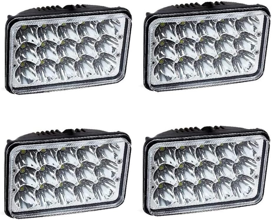 DOT Approved 4PCS LED Headlights for Western Star 4900 Semi Truck Peterbilt 357 378, 4x6" Inch Super Bright Sealed High Low Beam Replacement Kit H4651, H4652, H4656, H4666, H6545, H4642, H4668