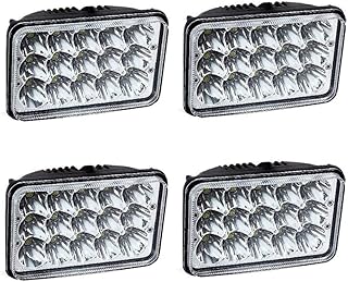 DOT Approved 4PCS LED Headlights for Western Star 4900 Semi Truck Peterbilt 357 378, 4x6 Inch Super Bright Sealed High Low Beam Replacement Kit H4651, H4652, H4656, H4666, H6545, H4642, H4668