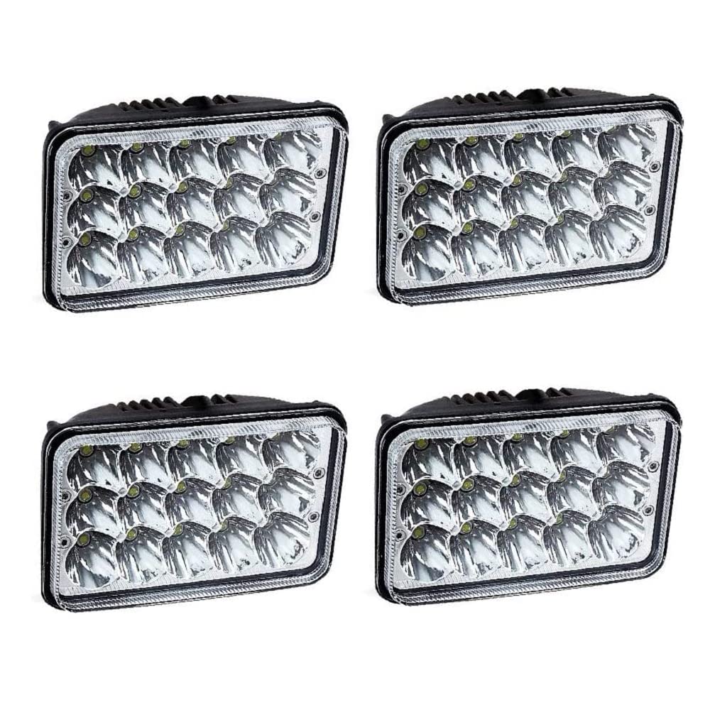 DOT Approved 4PCS LED Headlights Compatible With Western Star 4900 Semi Truck Peterbilt 357 378 4x6" Inch Super Bright Sealed High Low Beam Replacement Kit H4651 H4652 H4656 H4666 H6545 H4642 H4668