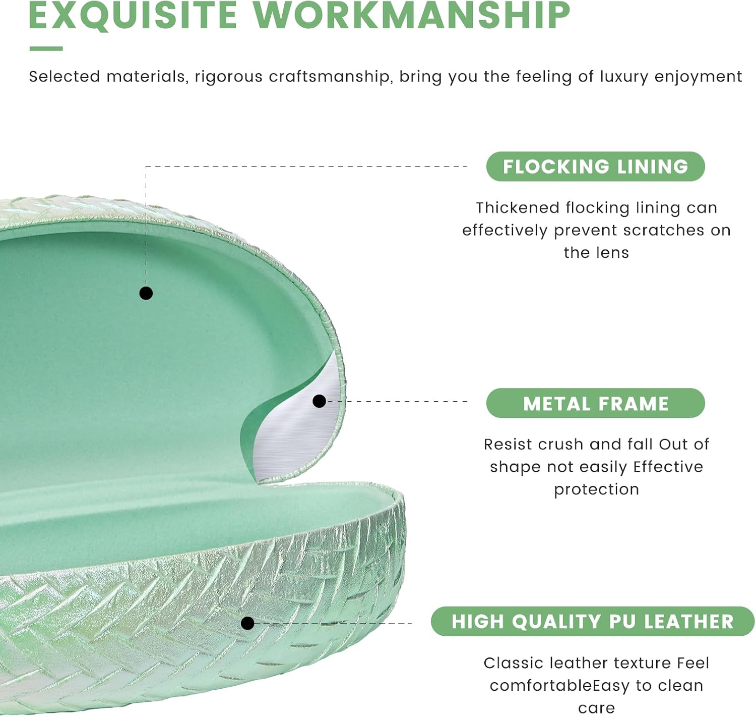 molshine Hard Shell Sunglasses Case, Classic Glasses Case for Sunglasses and Eyeglasses