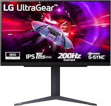 LG UltraGear 27GS75Q Gaming Monitor 27" IPS QHD (2560x1440), 200Hz (OC), 1ms (GtG), G-Sync Compatible, AMD FreeSync, HDR10, HDMI 2.0, DisplayPort 1.4, Flicker Safe, Black