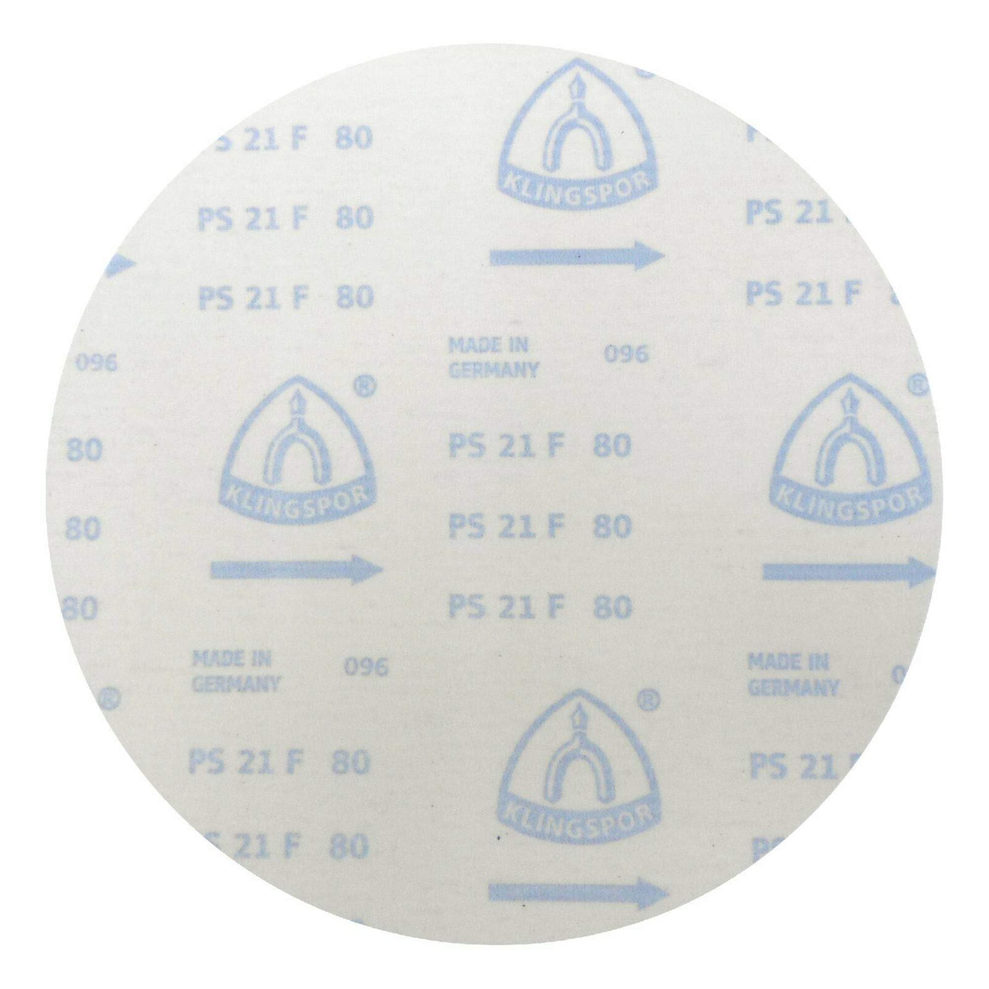 Lot de 10 disques abrasifs PS 21 FK - Ø 250 mm - Non perforés (GLS 0) - Grain : 80
