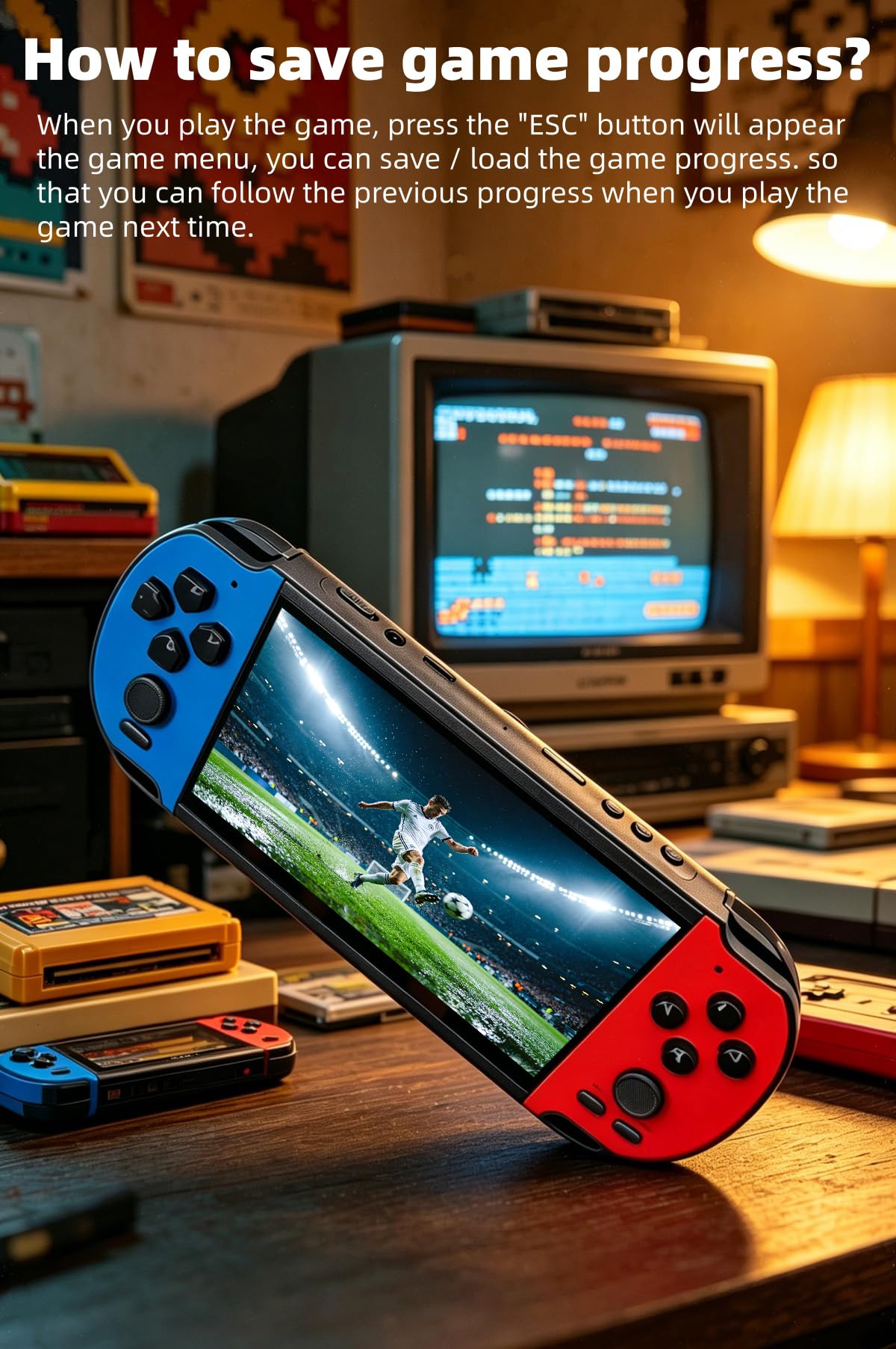 HLF Console per videogiochi multifunzione da 5,1 pollici integrata 4000 giochi retrò portatile supporto portatile Arcade MAME emulatore multiplo giochi archiviabili MP3/4 e-book uomini/bambini