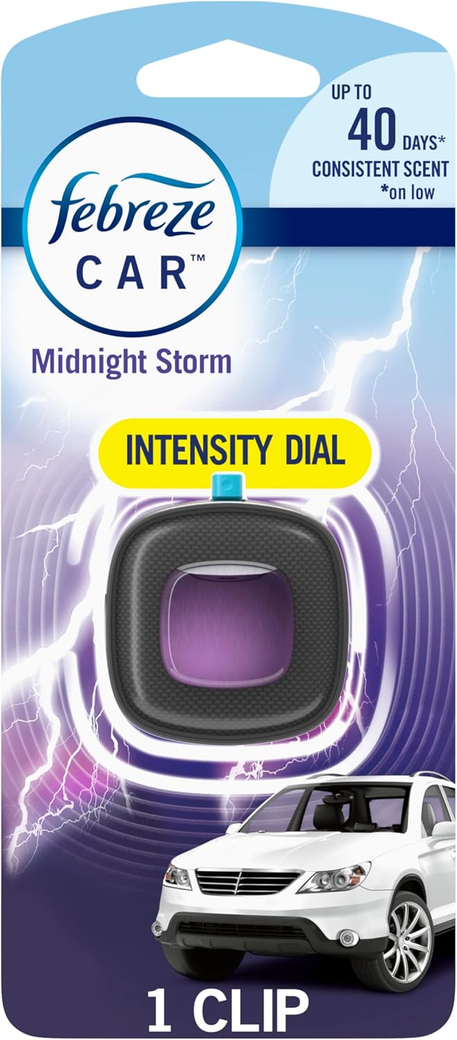 Febreze Car Air Freshener Vent Clip, Midnight Storm, 1 count, .06 oz