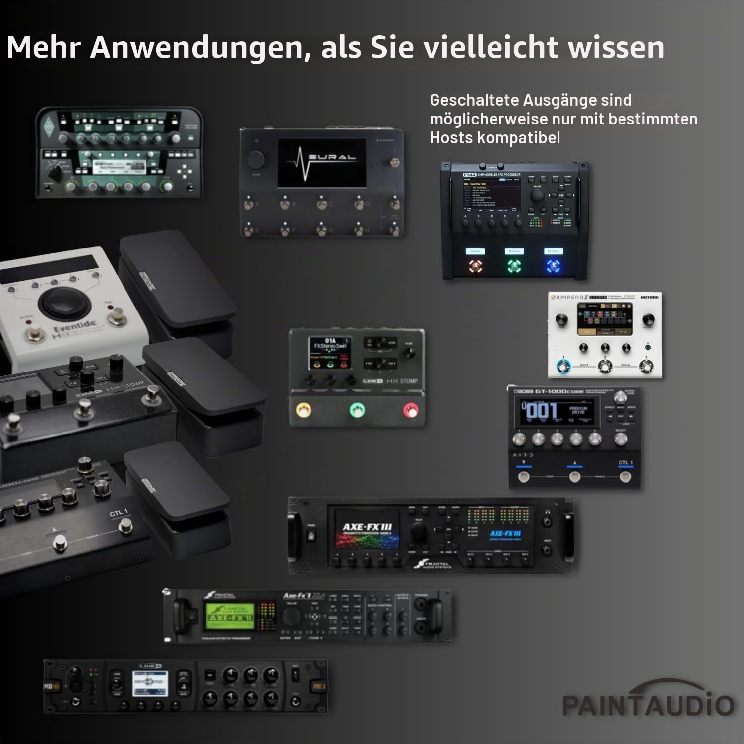 Paint Audio Foot Captain Dual Outputs Expression Pedal, Multi-Effekt-kompatibel für Tip/Ring-Verbindung (Foot Captain-SWM)
