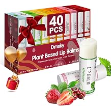 40 Pack Lip Balm Bulk, Fruit Lip Balm Variety Pack, Natural Moisturizing Balms for Dry Cracked Lips, Hydrating for Men Women Kids - 10 Flavors
