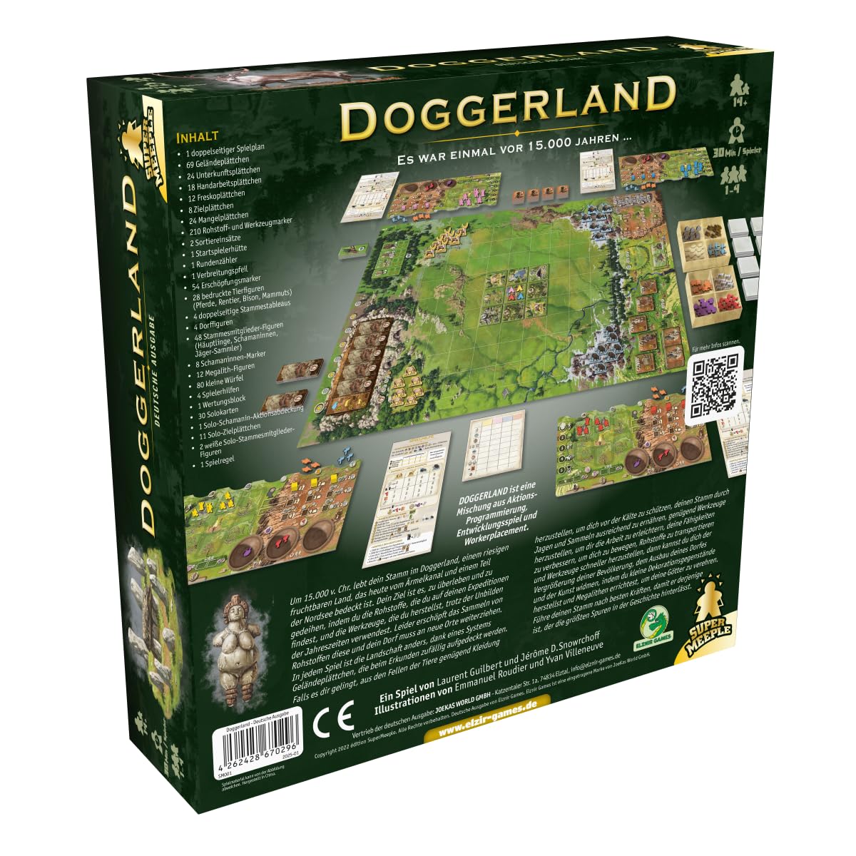 Doggerland – Strategisches Kennerspiel mit Worker-Placement & Ressourcenmanagement in der Steinzeit – Für 1–4 Spieler ab 12 Jahren – Deutsch – ELZNIR GAMES