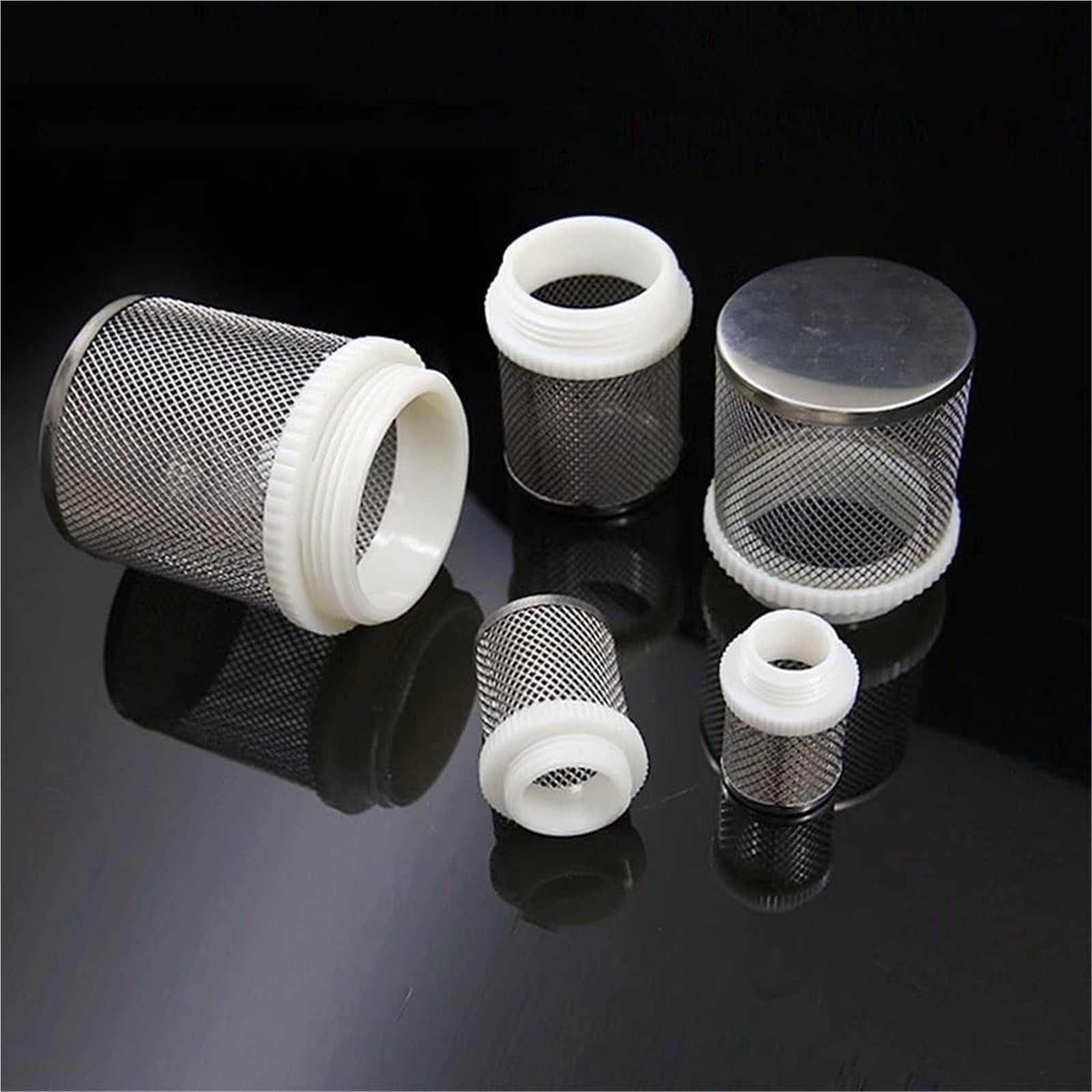 Filtros para tuberías Filtro de bomba agua acero inoxidable - Malla succión for tuberías 1/2", 3/4" y 1" for hidrolimpiadoras, riego jardines acuarios(3/4")