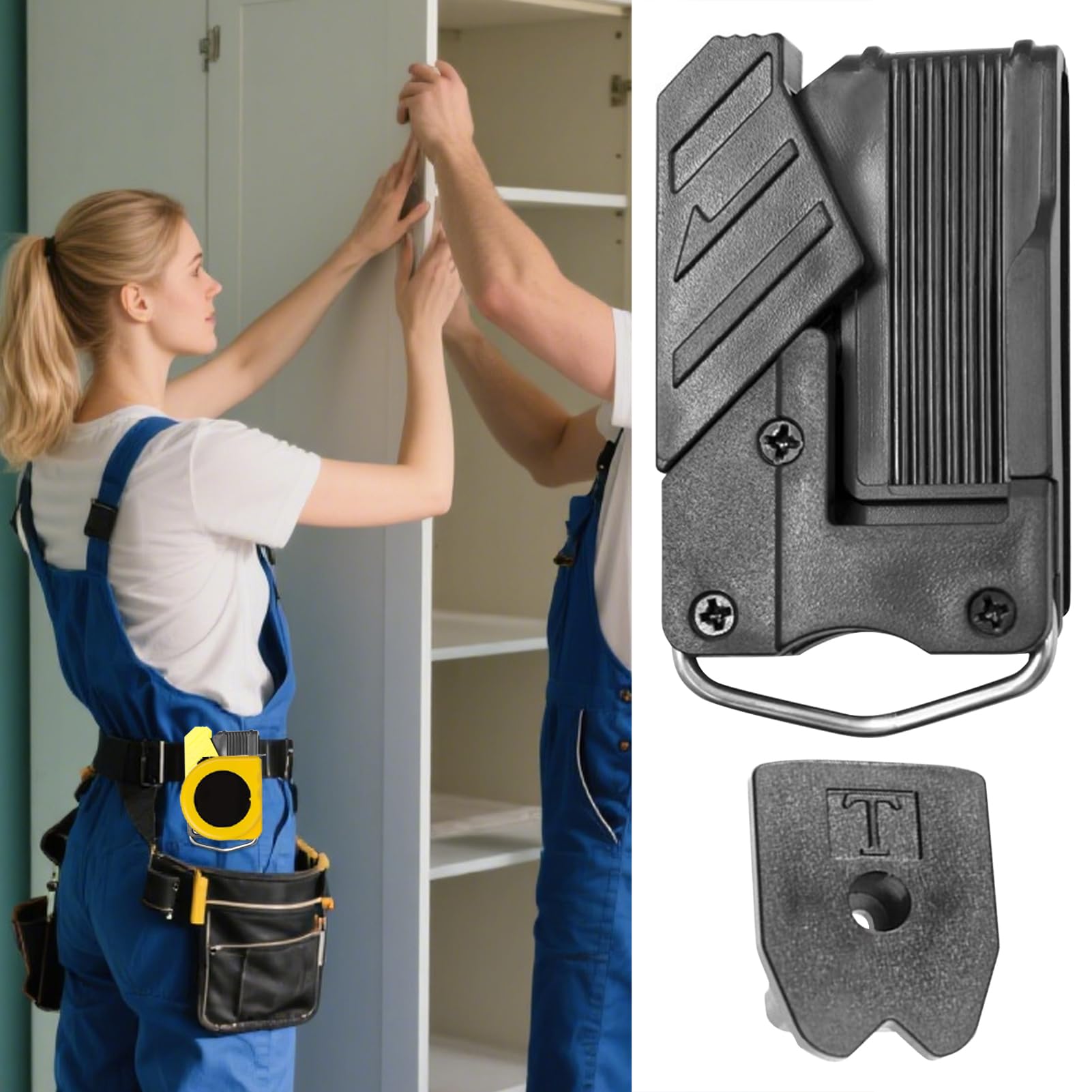 Sujetador Para Cinta Métrica con Clip Organizador | Funda con Gancho para Herramientas de Carpintería