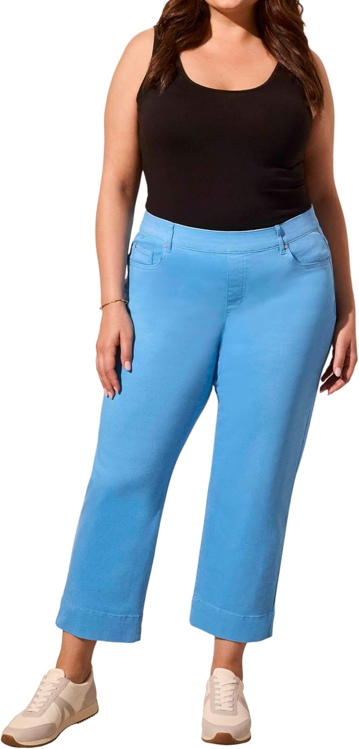 [Tribal] カジュアルパンツ Pull on Kick Flare Capri (Regular and Plus Size)