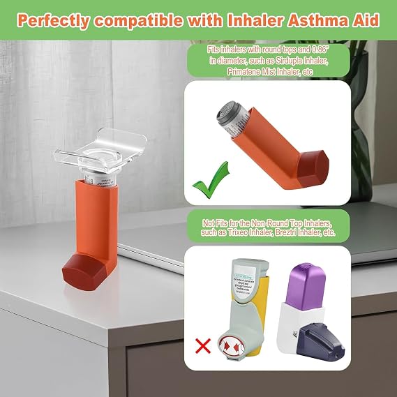 Beautyflier Asthma Inhaler Topper, Clear Acrylic Cover for Asthma Inhaler, for Sirdupla Inhalers, Small Hands Elderly, Arthritis, Topper Only (2 PCS)