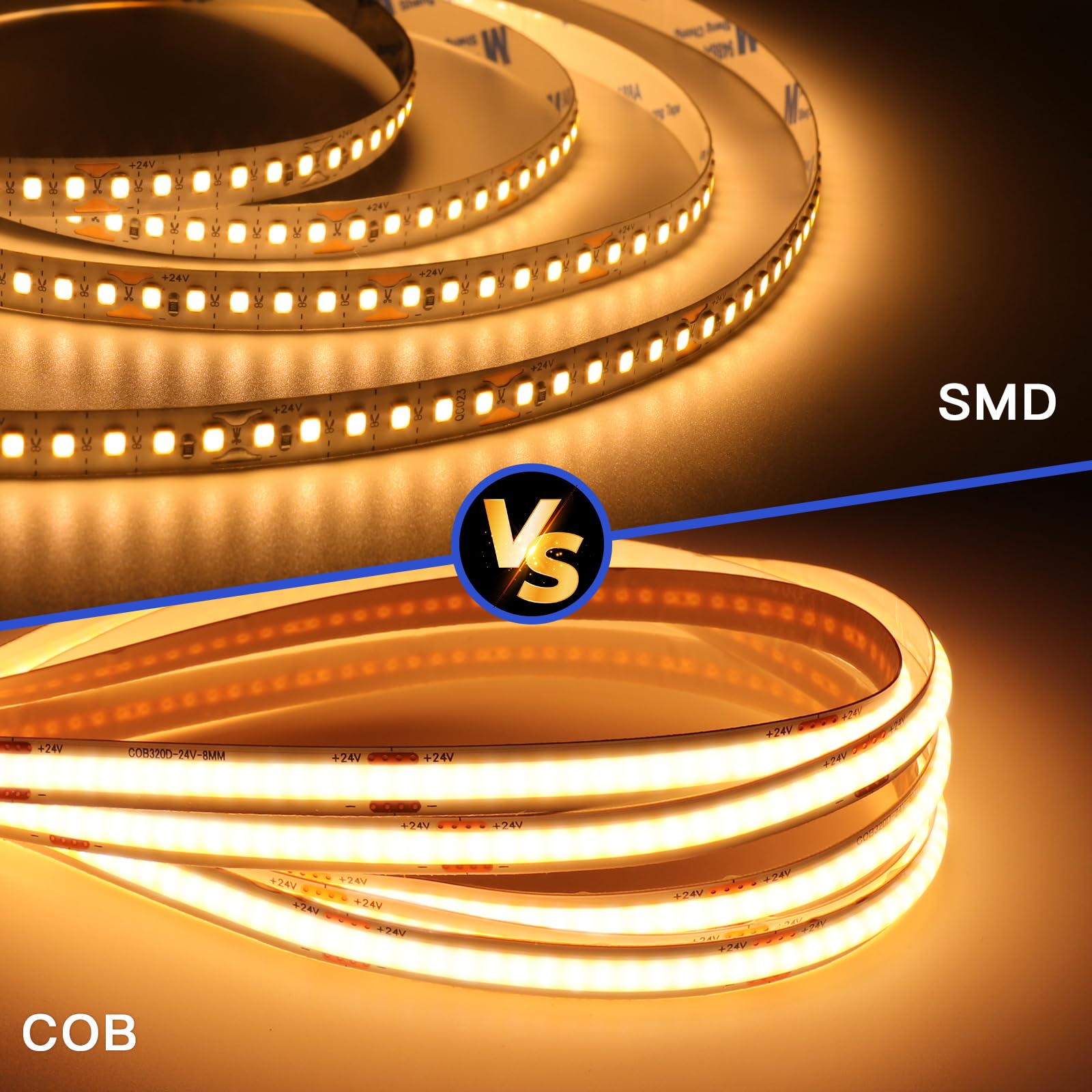 Tayire COB LED Strip Light DC24V Warm White 3000K - Image 2