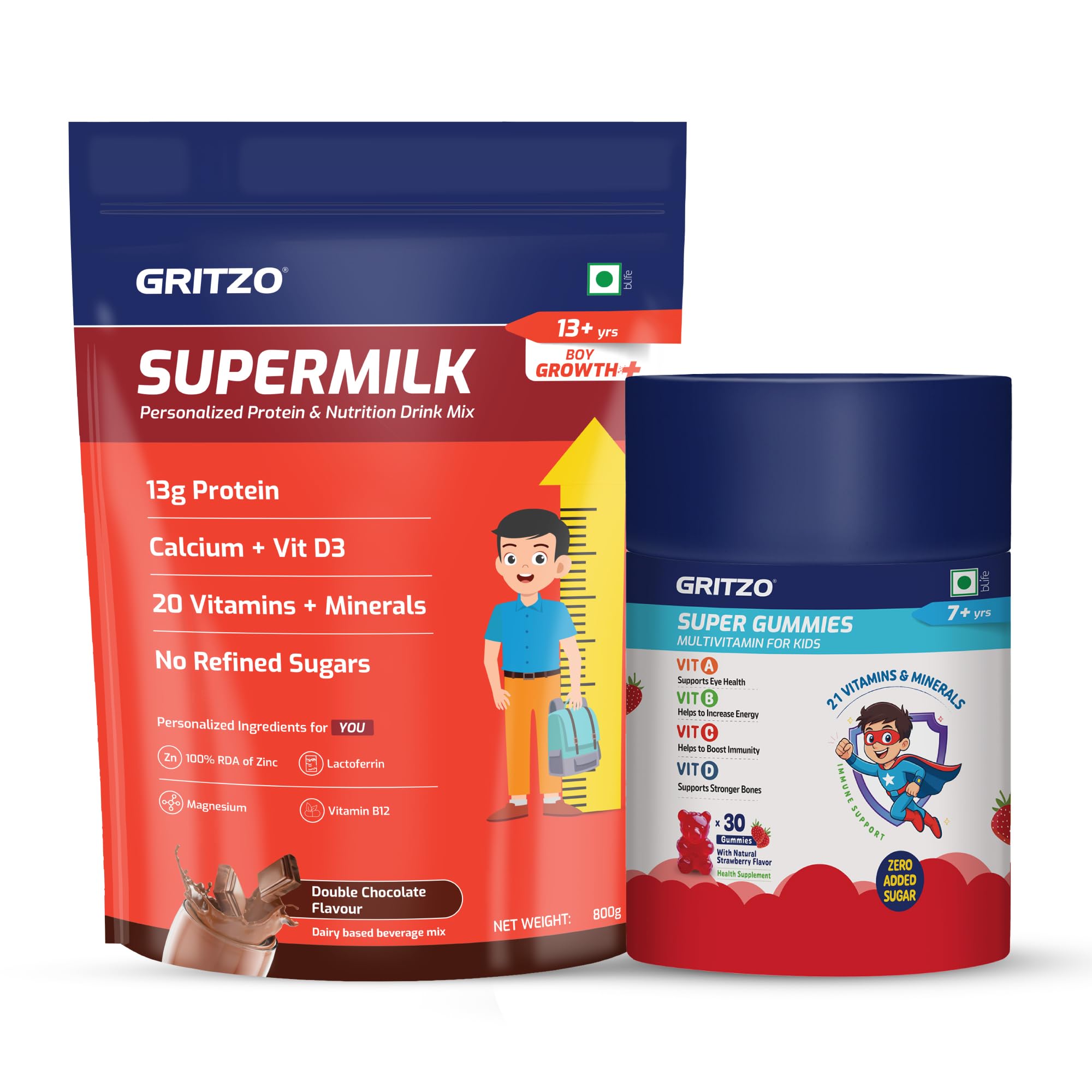 Gritzo SuperMilk Growth+ (13+ Boy), Double Chocolate, 400g — Amazon image 17