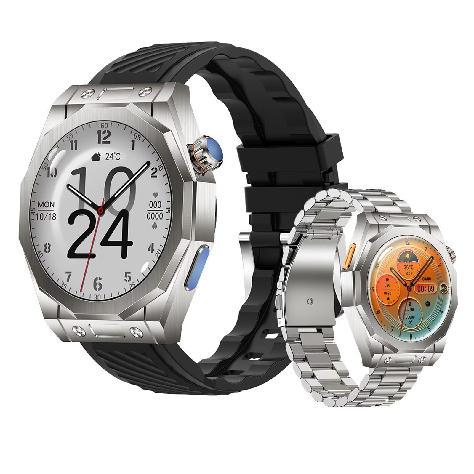 Bluetooth Smart Watch Fitness Watch z tętnem SpO2 Ciśnienie krwi Multi Sport Tryby Smartwatch, dla Android iOS, czarny