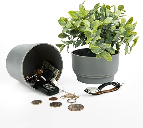 Maceta con compartimento oculto seguro y secreto, ocultador de llaves secretas, oculta una caja fuerte secreta para llaves (verde) disponible en Yaxa Peru