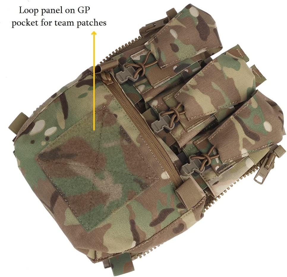 MOLLE Back Panel Banger Zipper on Pouch Triple Mag Holder Tactical Expansion Bag for Hunting Airsoft Vest - Image 3