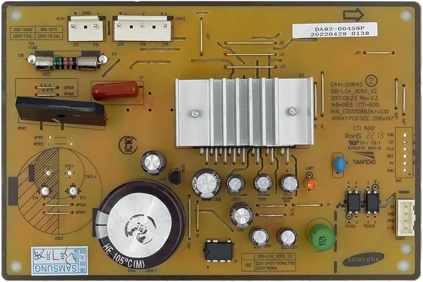 Refrigerator Control Board DA92-00459P DA92-00459T PCB DA41-00814A DA41-00814C Fridge Motherboard Freezer Parts