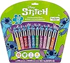 Disney Stitch 10 Piece Plant Based Lip Gloss, Girls Party Favors, First Makeup Set for Girl, Perfect for Parties, Sleepovers, and Birthday Gifts, Ages 3+, by Townley Girl