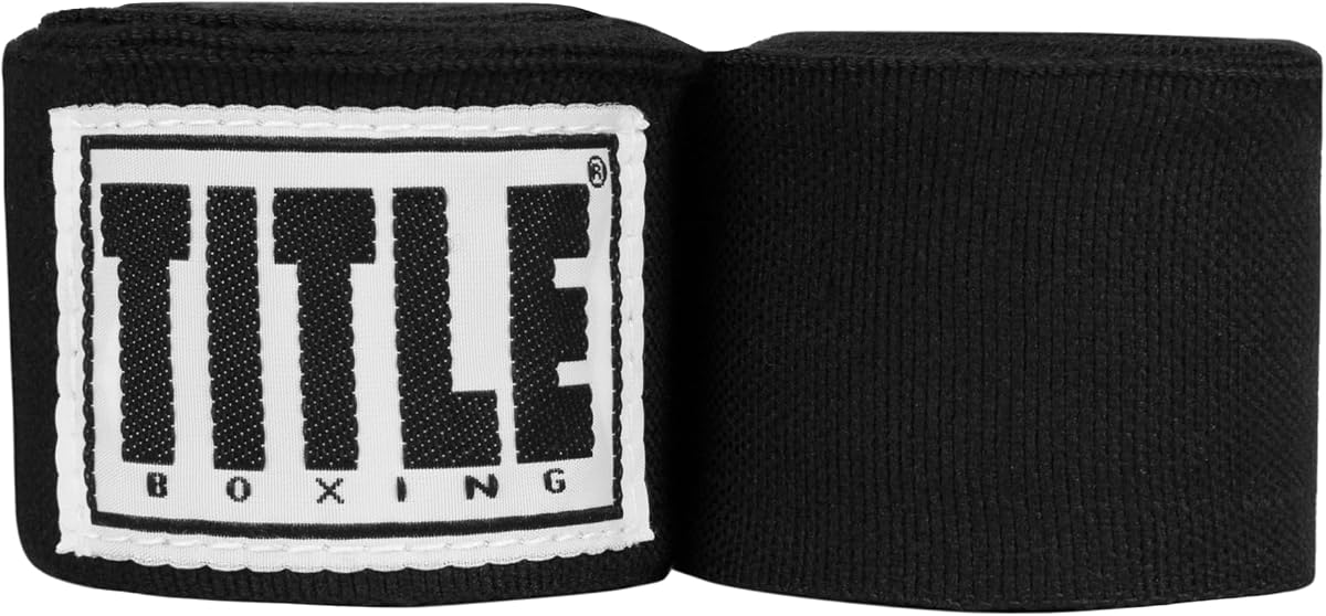Title Boxeo Vendaje Mexicano Elástico para Manos, Negro, 180"