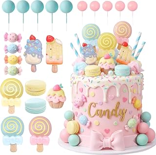 Tortendeko Candy, 22 Stück Tortendeko Süßigkeiten, Candy Kuchen Topper, Kugelför