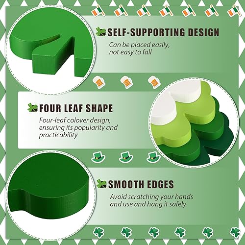 Miniatura 3 de 4 letreros de mesa de madera de trébol de San Patricio, decoración de mesa de madera irlandesa de la suerte, decoración de San Patricio para