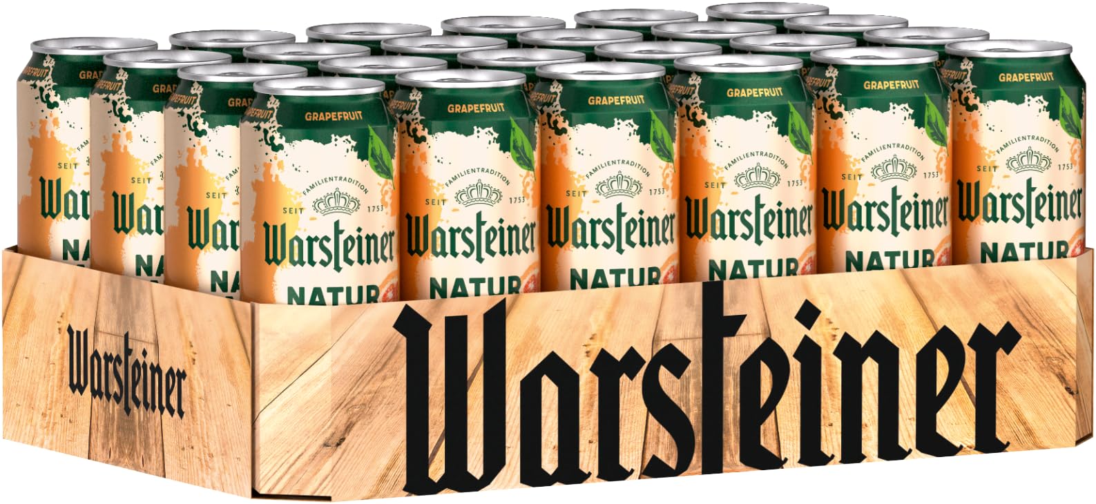Warsteiner Naturradler Grapefruit mit 2% Alkohol, naturtrübes Radler, Dosenbier EINWEG (24 x 0.5 L Dose)